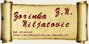 Zorinka Miljatović vizit kartica